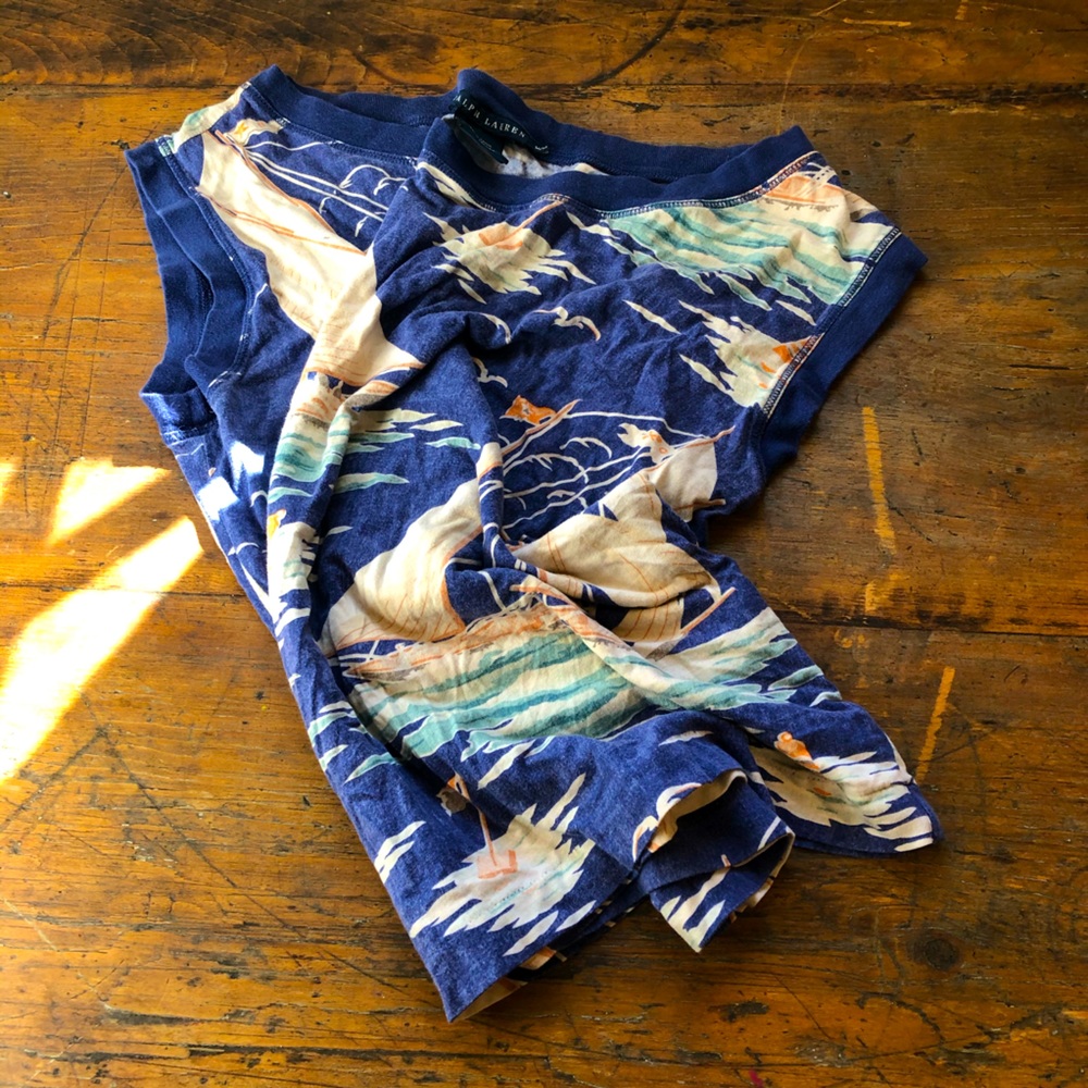 Ralph Lauren Sailboat Water Color Top